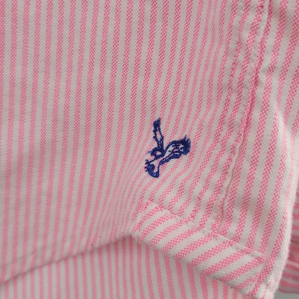 3For$20 American Eagle Pink&White stripe button down slim fit size M - Picture 3 of 7